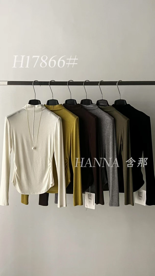 鑫燃KIKI 莱赛尔羊毛简约立领纯色针织衫 17866 HN