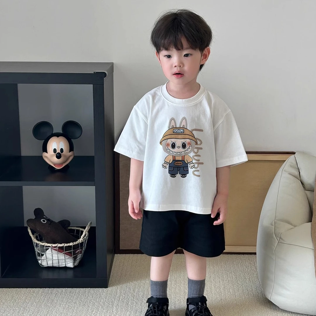 儿童拉布布短袖t恤夏季2025年新款男童宝宝纯棉上衣童装卡通体恤