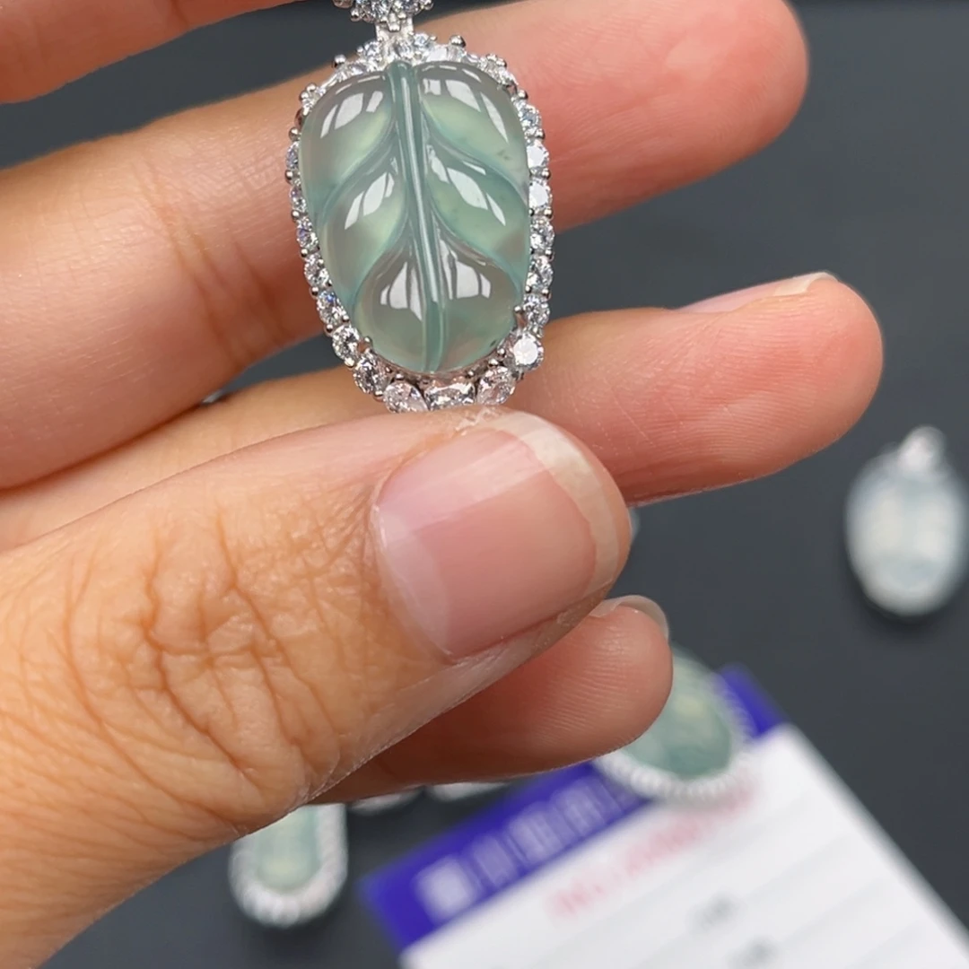 翡翠银S925镶嵌吊坠(不含链)