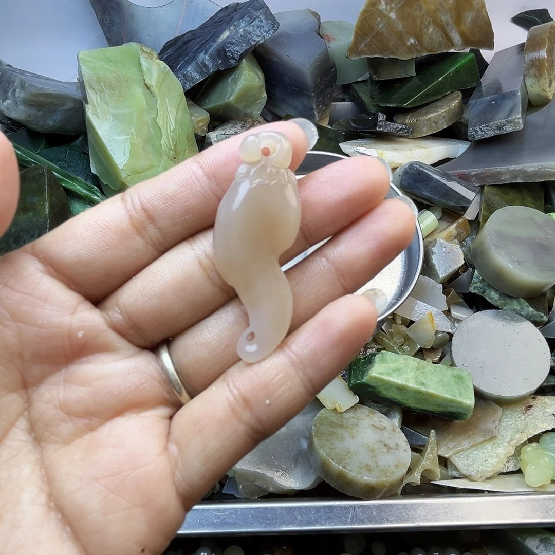 未镶嵌和田玉珠宝半成品朗*