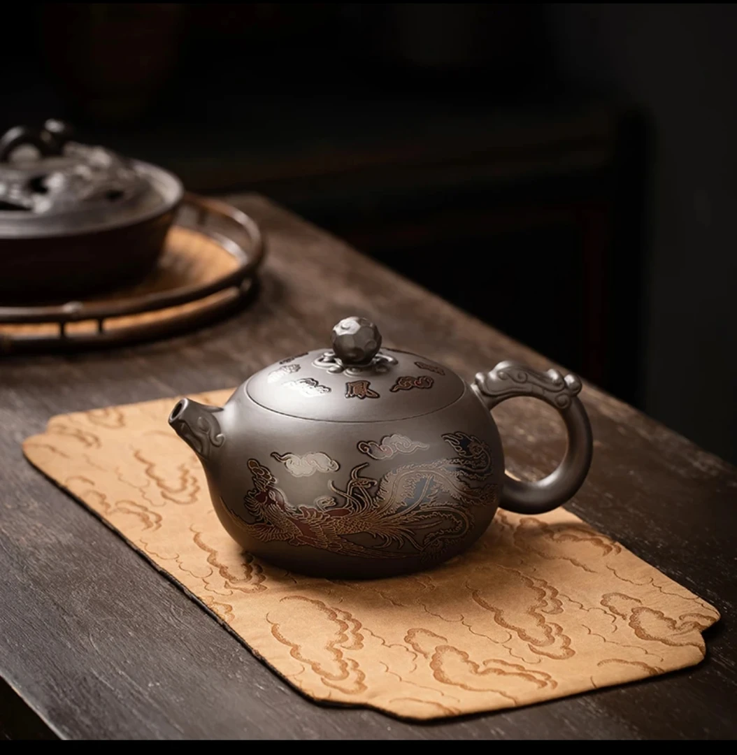 西施大容量550cc一壶八杯（两个龙蛋杯六个客杯）风鸣壶带壶绳