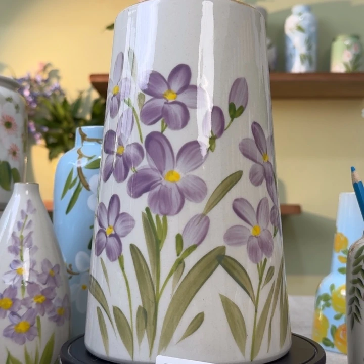 景德镇陶瓷手绘花瓶摆件无孔