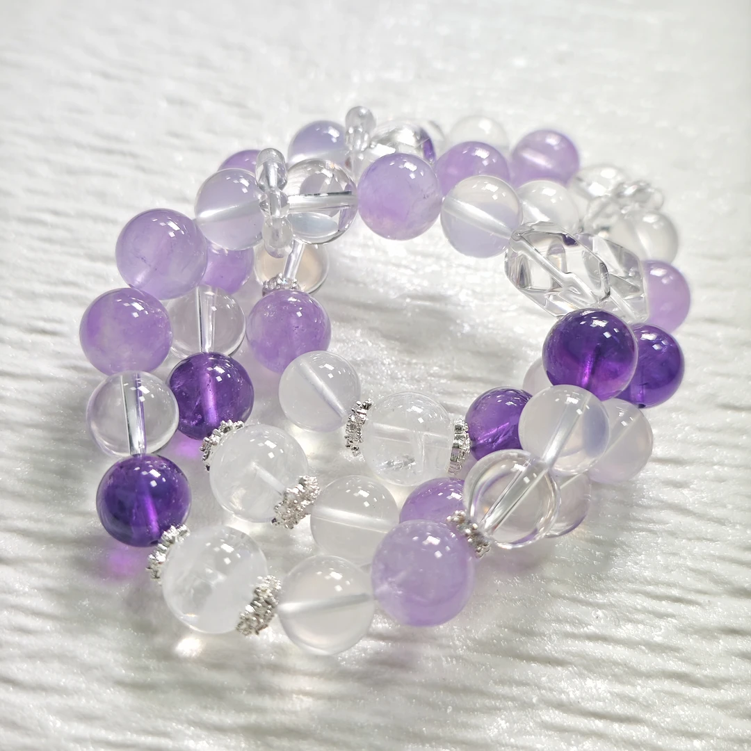 【书记甄选】原创“紫雾花田”手链 多样性发一件 约11-13mm 4130YF