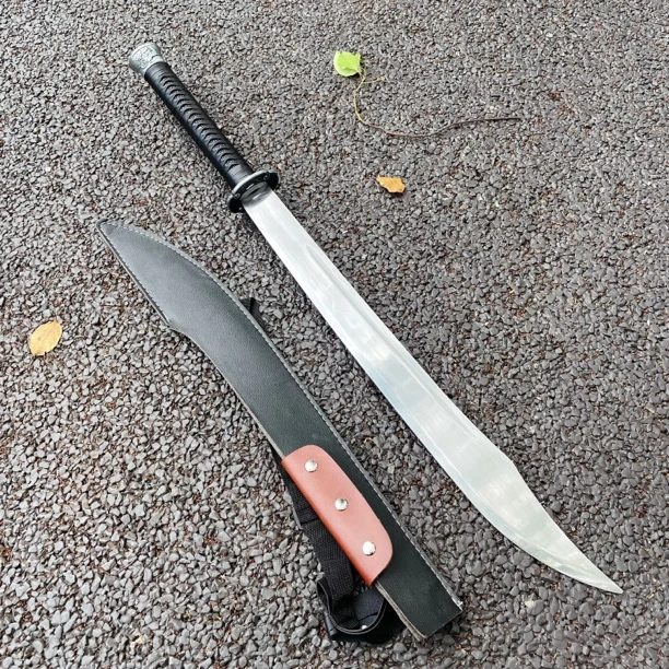 升级款牛尾大刀一体龙骨真刀收藏工艺品摆件冷兵器未开刃