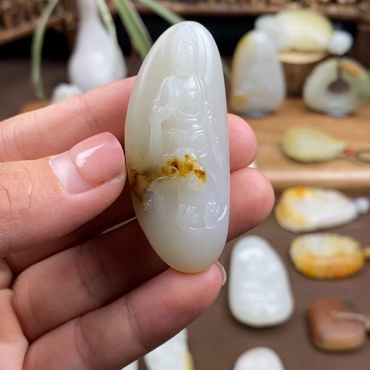 和田玉未镶嵌吊坠(不含链)
