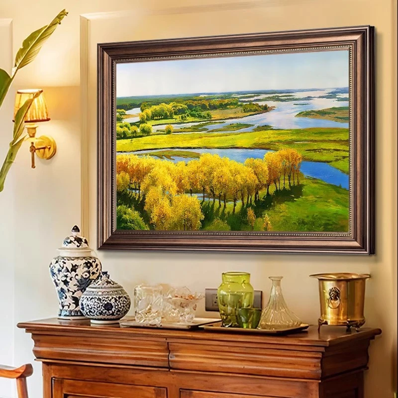 美式风格风景画餐厅壁画定制酒店走廊背景墙客厅简约大气装饰挂画