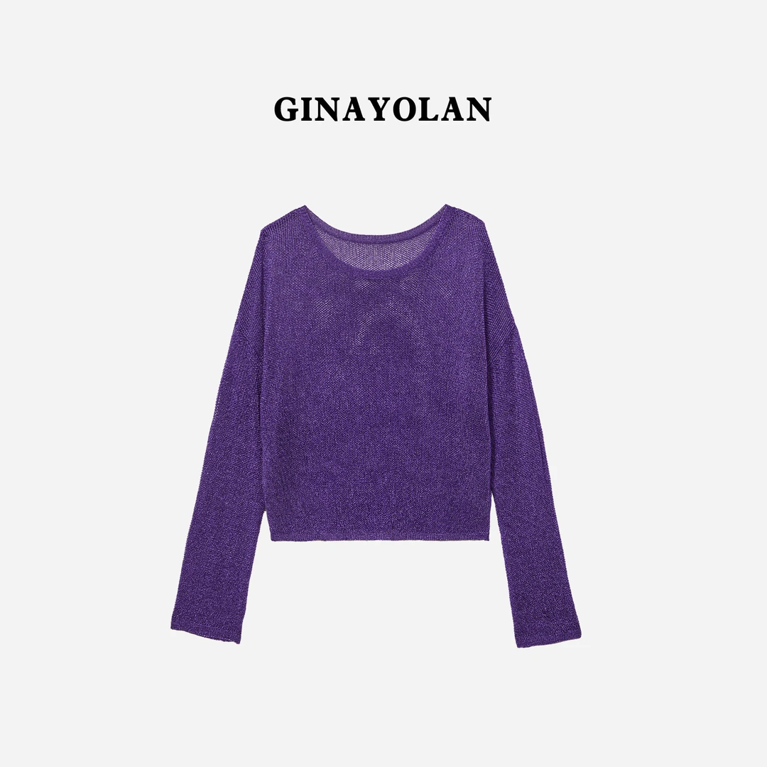 GINAYOLAN/瑾颜【珍珠纱】原创设计春夏新品时尚精致珍珠纱套头衫