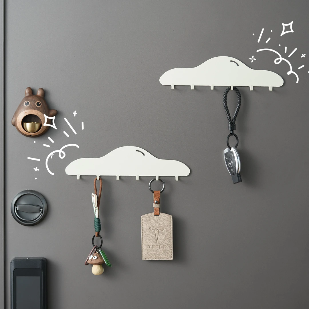 入户门磁吸挂钩钥匙挂架强力磁铁免打孔门后挂衣架玄关置物架收纳