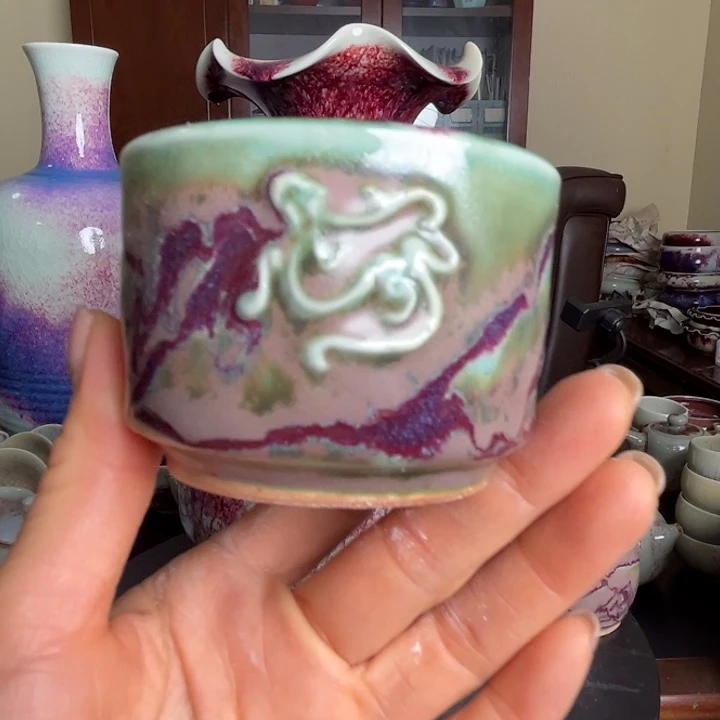 烈***神牛家钧窑牛自恒老师钧瓷杯