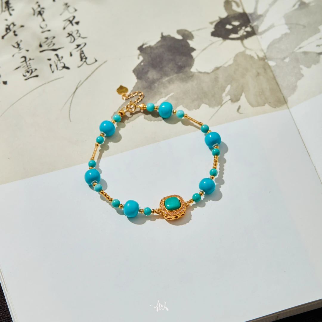 L【言柏】·似梓珠宝· 18K绿松手链  XYGD273624-C