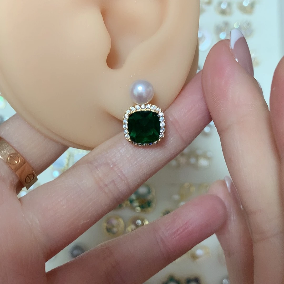 淡水珍珠耳饰合金