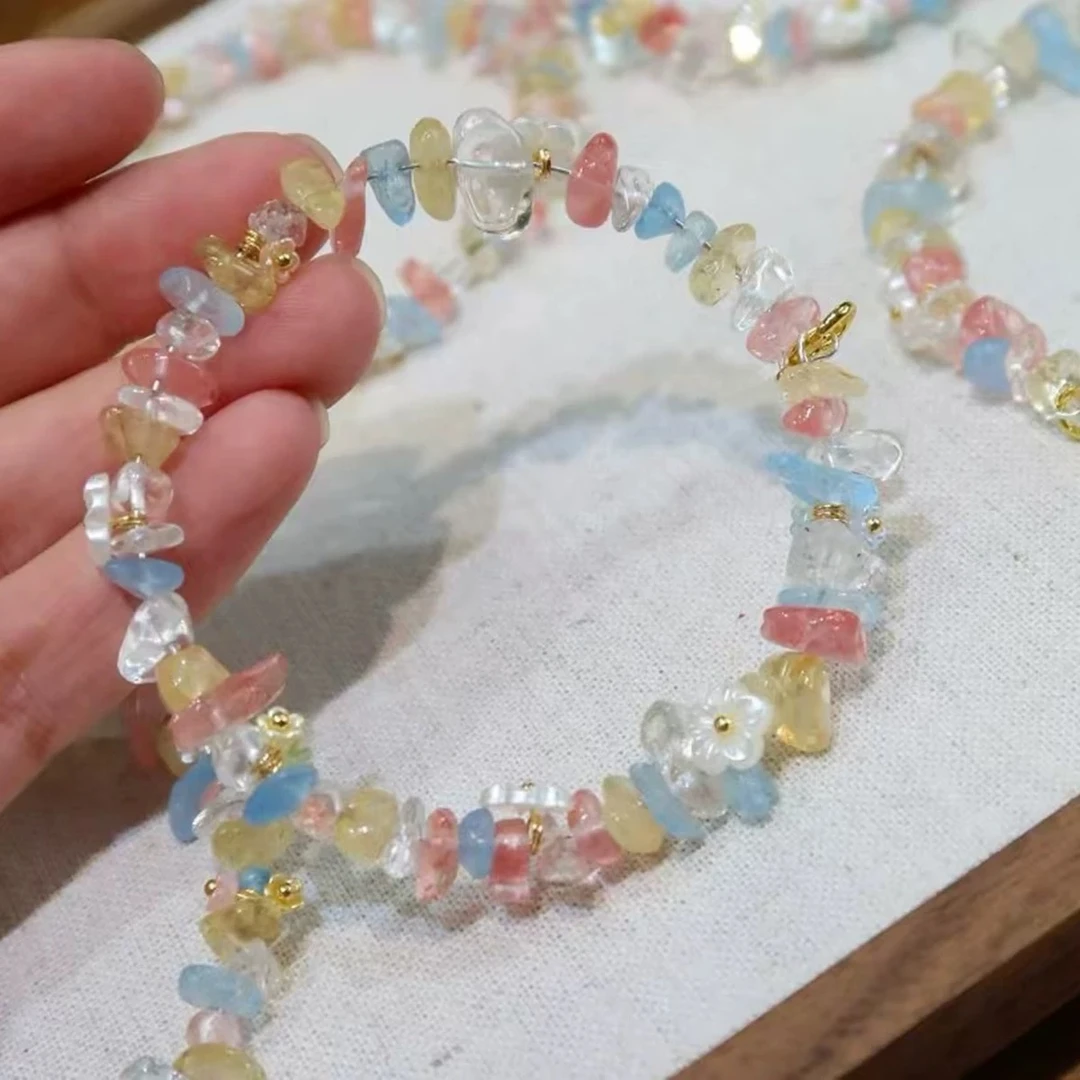 夏日多巴胺水晶多宝碎石花环手链甜美小清新手饰D03-多样性发其一