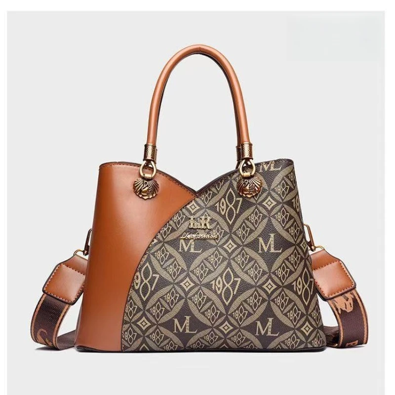 时尚休闲复古经典手提包大容量单肩斜跨包