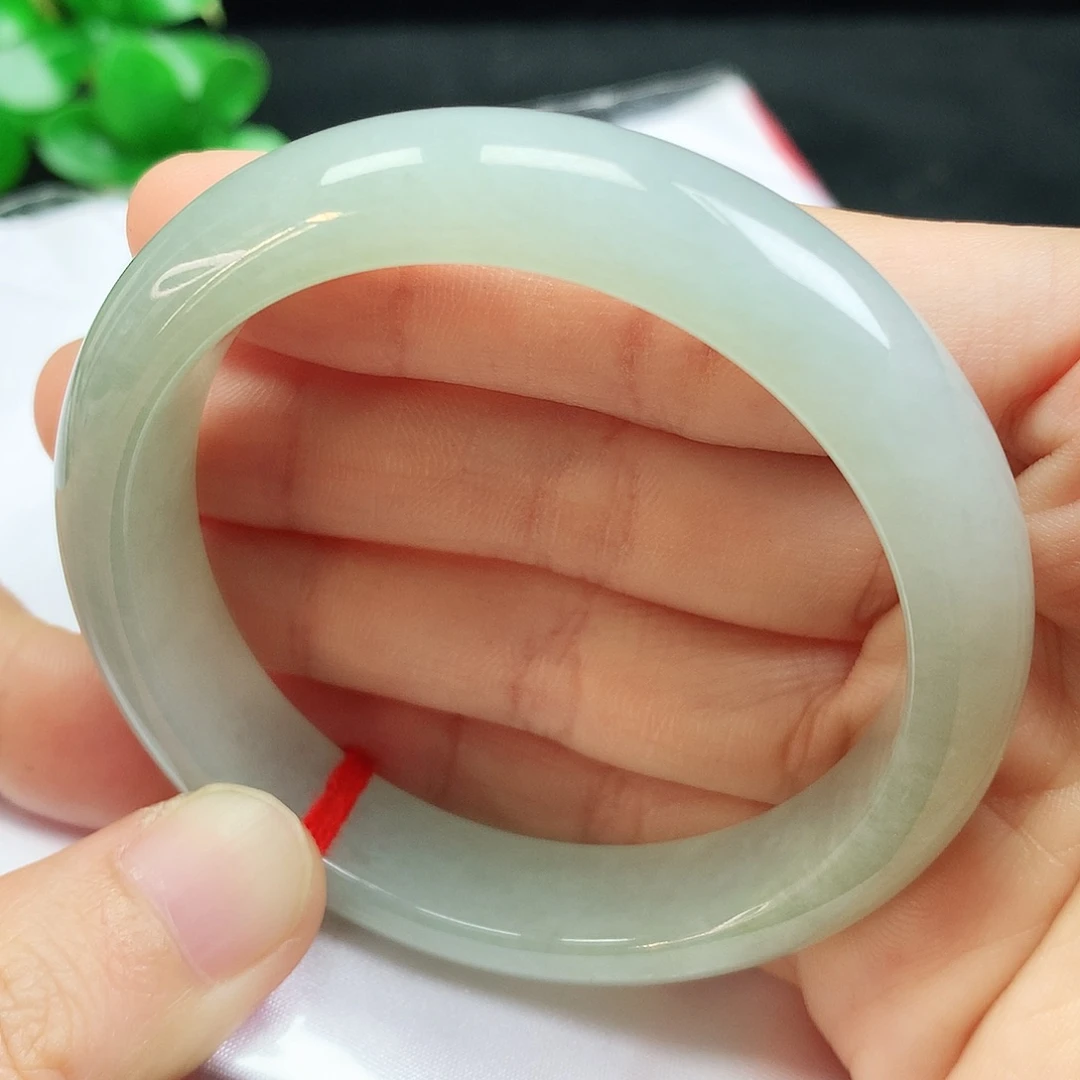 未镶嵌手镯翡翠52.2圈口湖水绿835