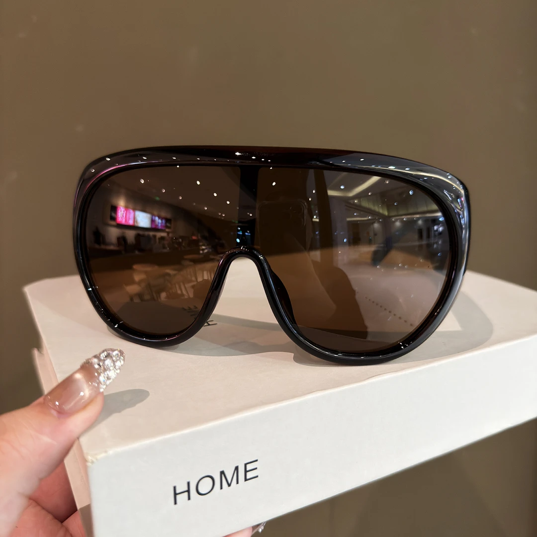 欧美凹造型一体式连体太阳眼镜男女嘻哈蹦迪防紫外线墨镜大框显瘦