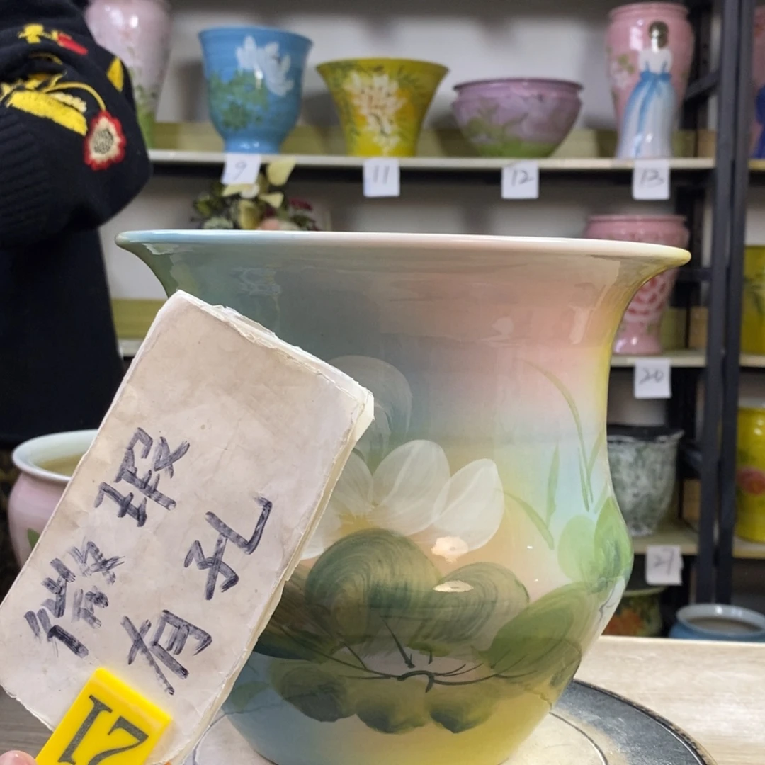 景德镇手工手绘陶瓷花盆