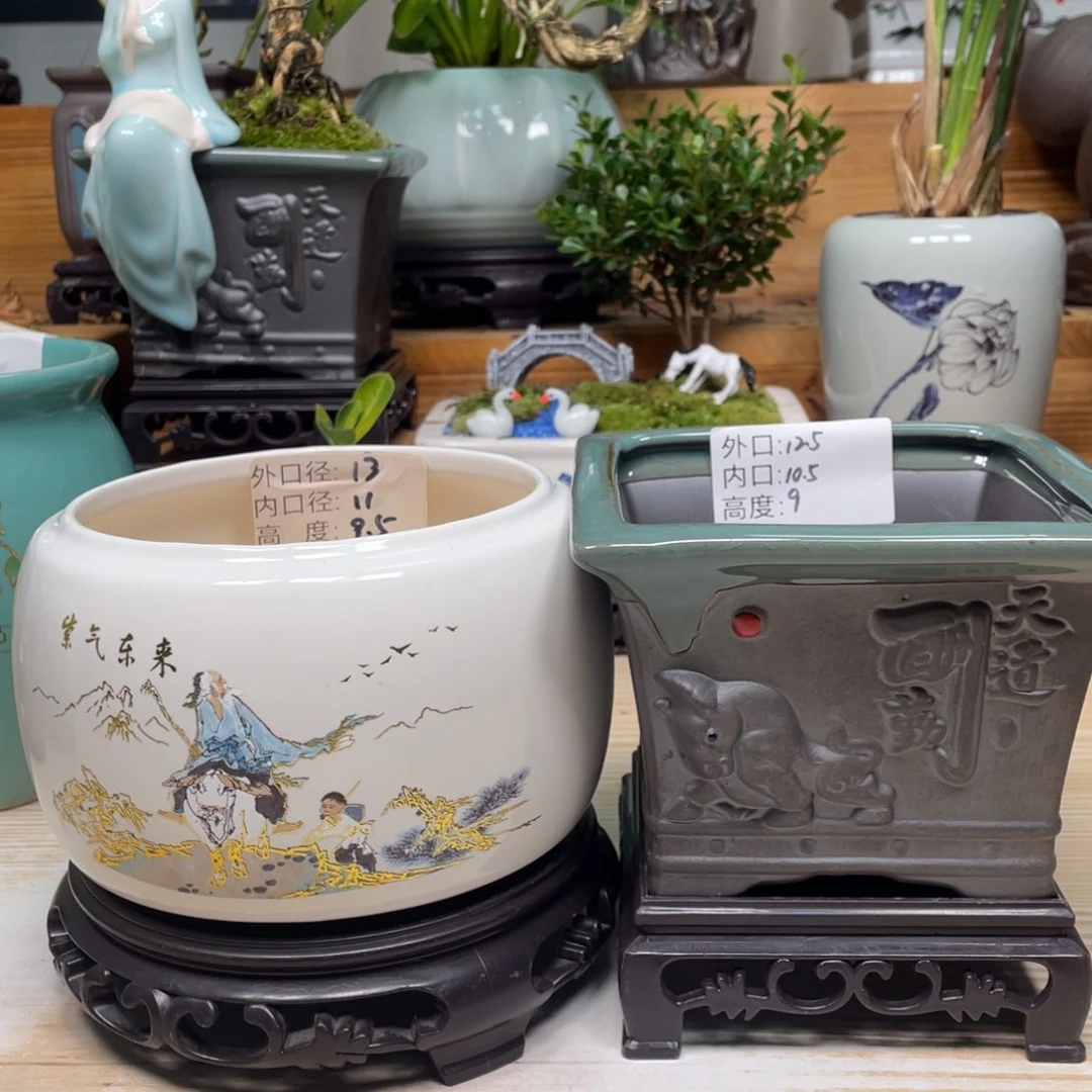 紫砂花盆陶瓷艺术花盆陶瓷