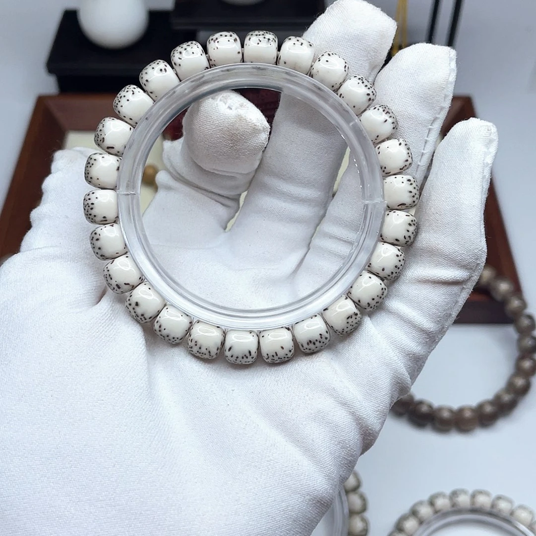 手串星月菩提9×8河豚石玉料高货B19