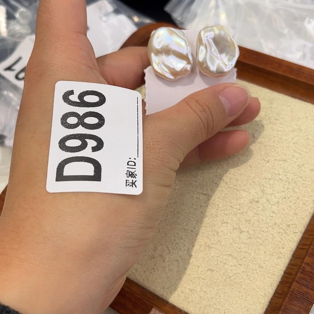 耳饰银S925镶嵌淡水珍珠