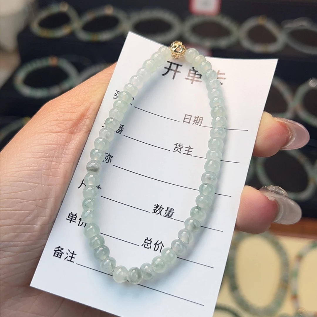 翡翠手串未镶嵌缅甸A货翡翠手串k5 019