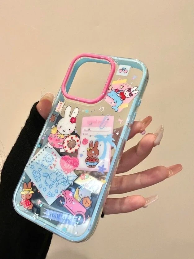 开车米菲兔适用苹果16新款15手机壳iPhone14PRO大孔13软12保护套