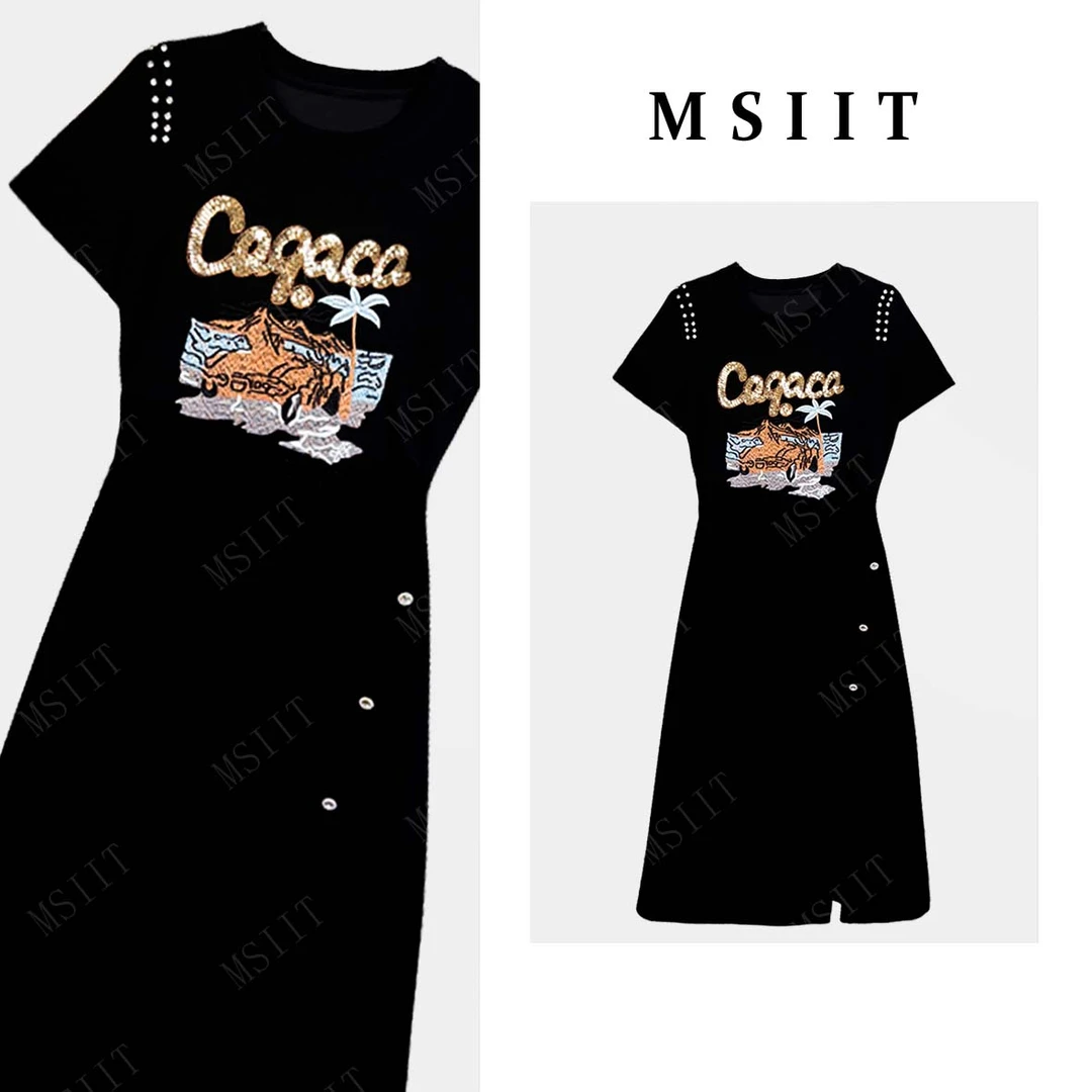 XX-夏日轻奢简约舒适感设计重工显瘦气质连衣裙JT-A1029