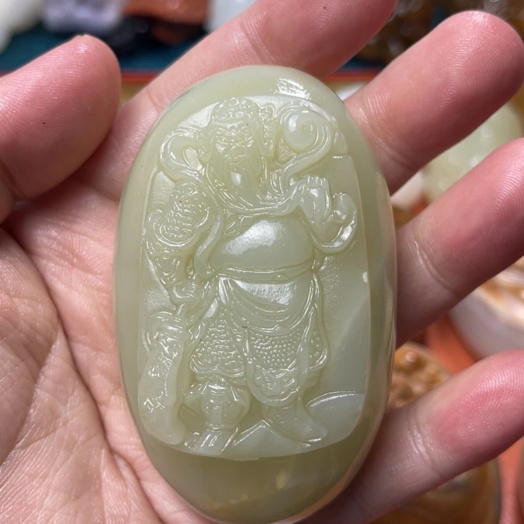 石材天然方解石手把件不退换