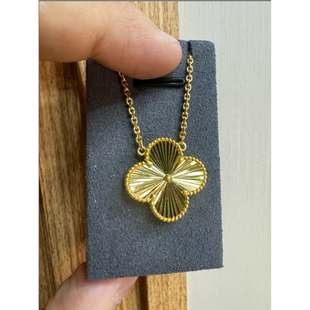 5G工艺足金999大四叶草套链