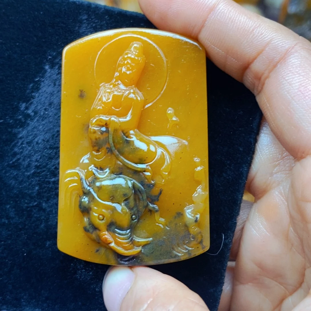 未镶嵌石英质玉（黄龙玉）吊坠(不含链)