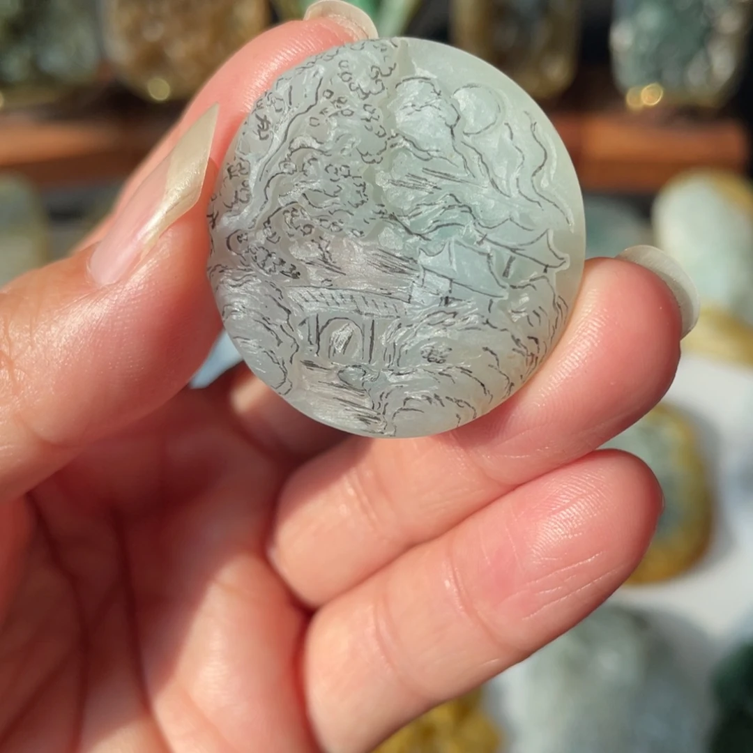 定制翡翠未镶嵌山水