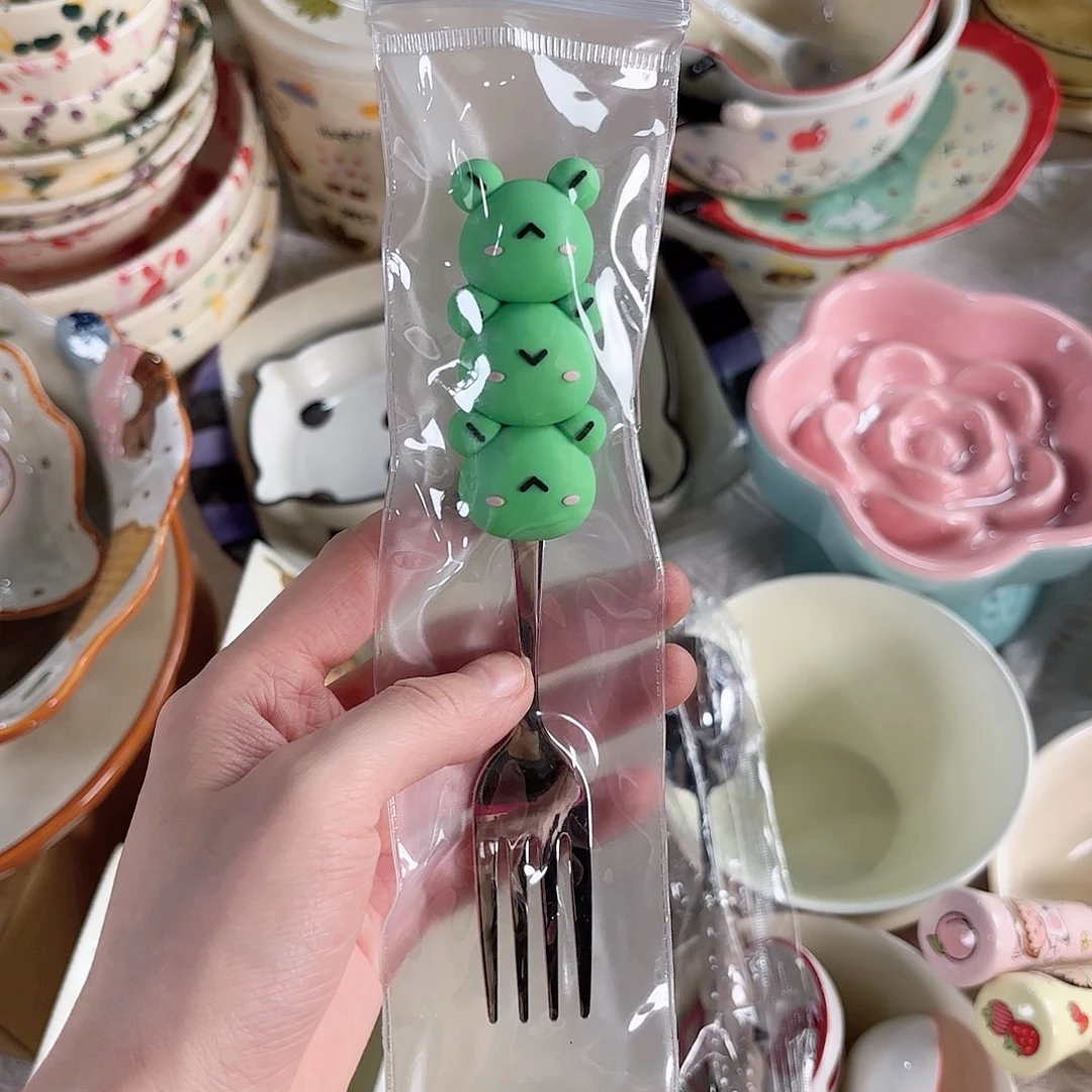 铜小青蛙 不锈钢 水果叉