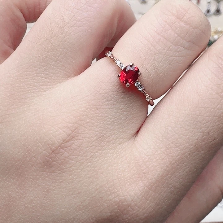 蓝宝石戒指银S925镶嵌