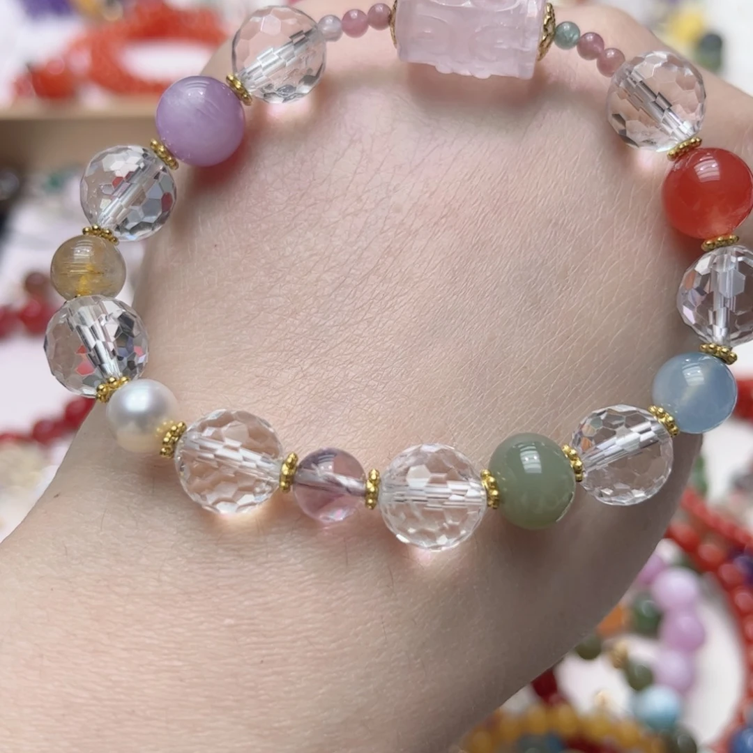 未镶嵌手串烟晶白水晶多宝福利