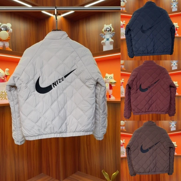 冬季轻薄刺绣菱形格立领休闲百搭薄棉二棉上衣303