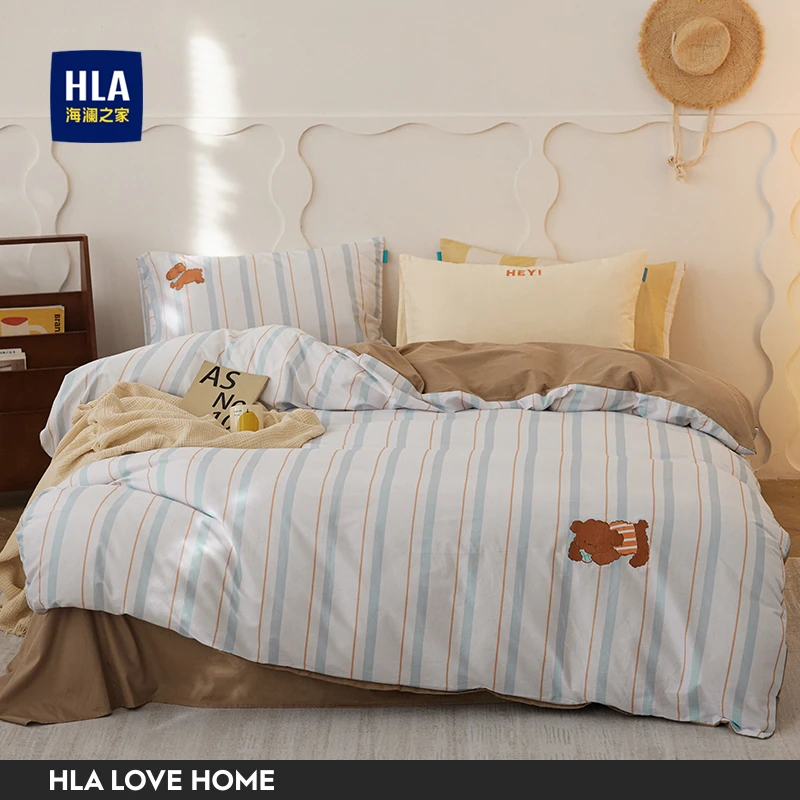 海澜之家全棉100%四件套学生宿舍床上三件套卡通纯棉床单被套床笠