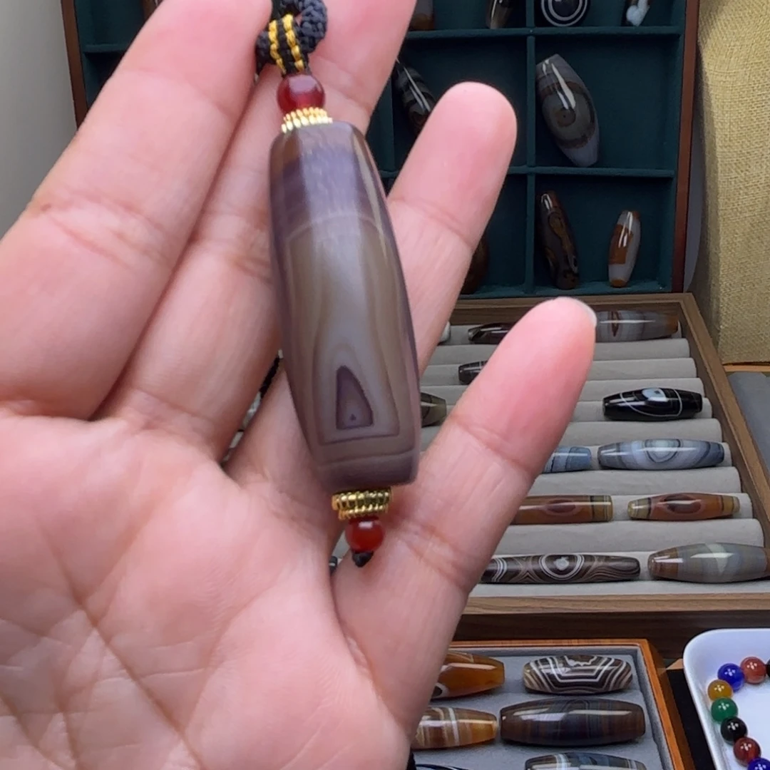 紫***风玛瑙/玉髓未镶嵌颈饰