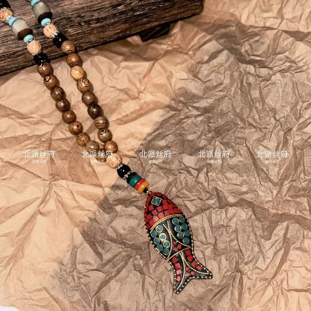 【国风中式项链】”年年有鱼“手工项链长绳复古优雅衣链