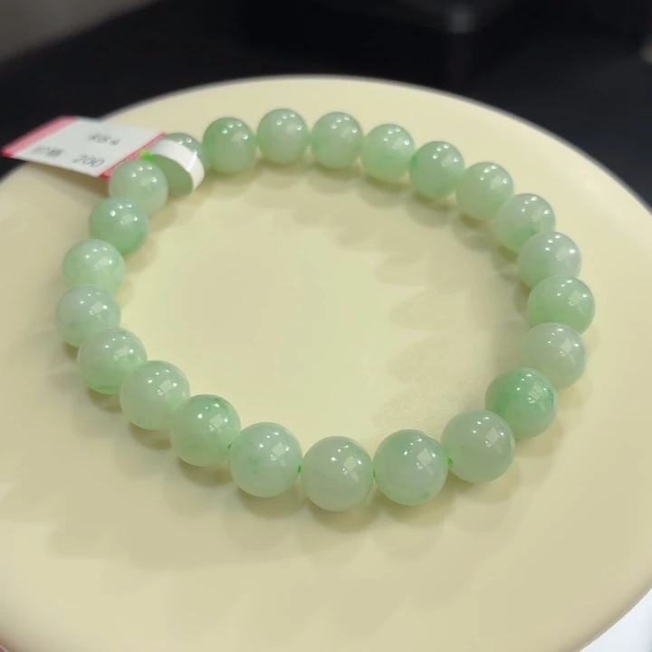 翡翠未镶嵌手链果绿飘卡8.4