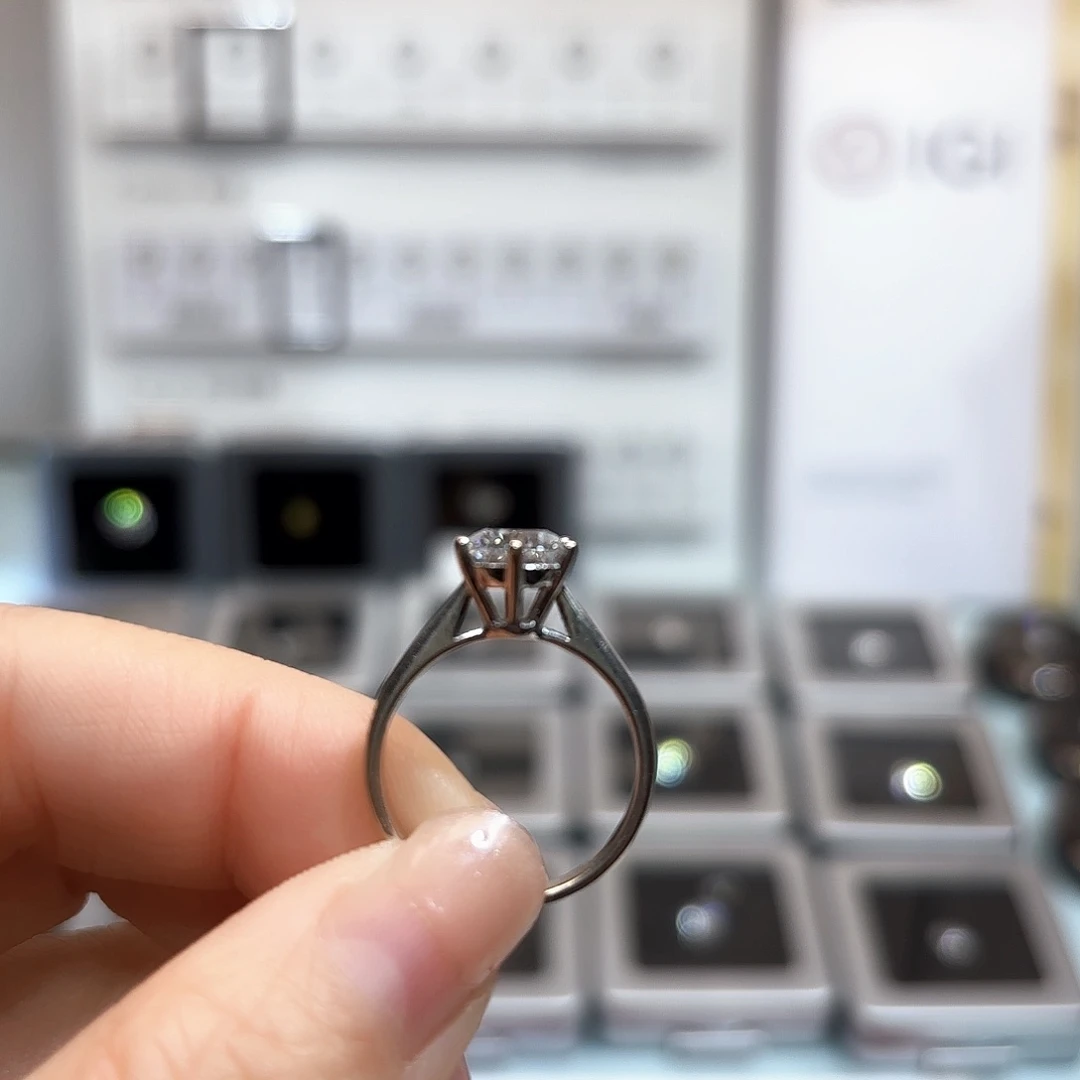 合成钻石银S925镶嵌漂**海定制戒指