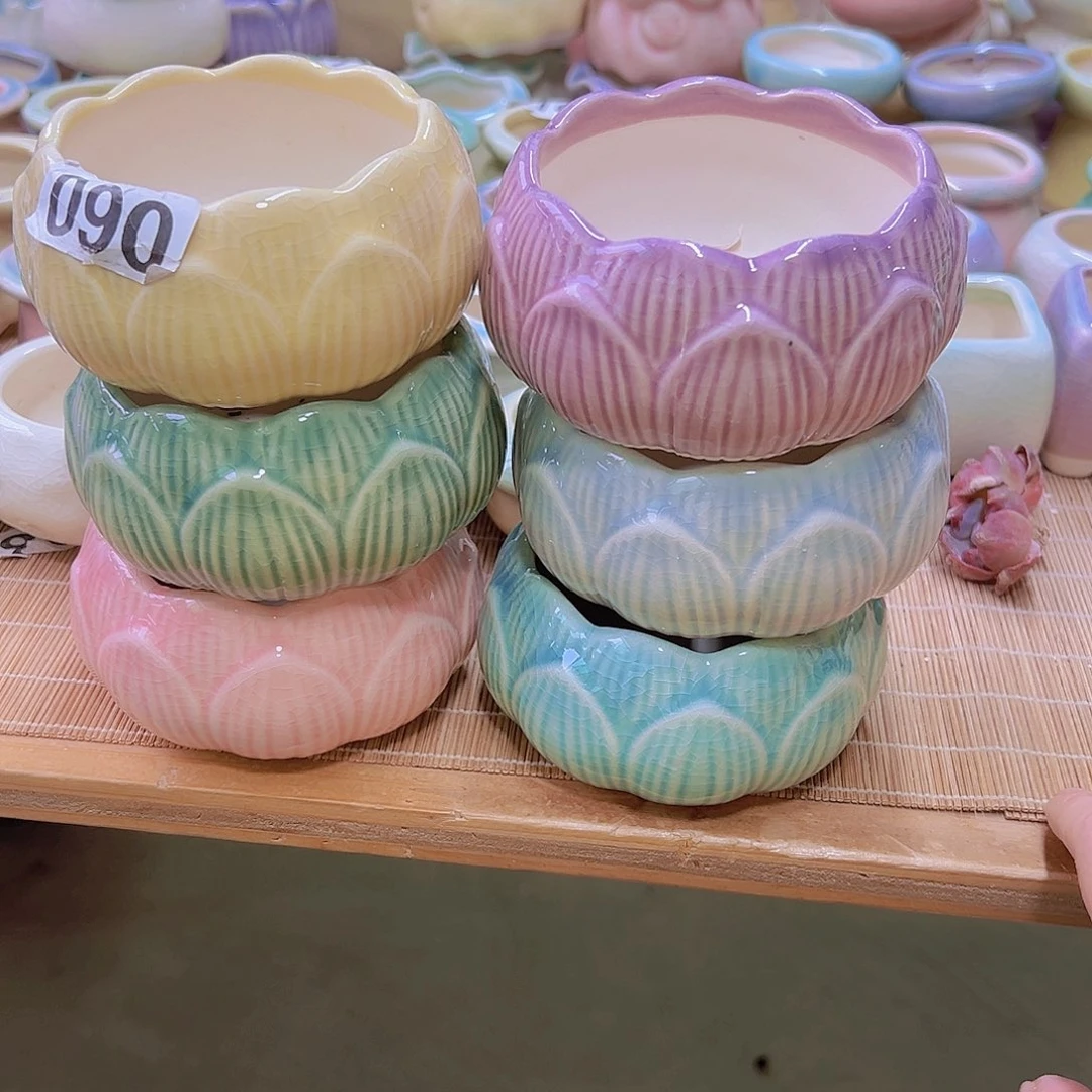 红陶陶瓷花盆当场满12包邮