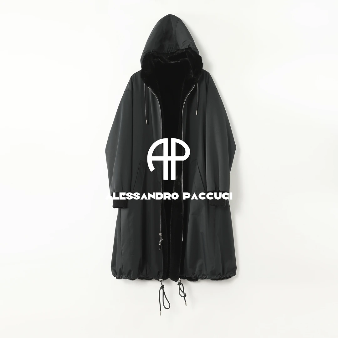 ZIMBAL✖AP洛哥54128CS【太爷貂】进口水貂毛皮双面穿连帽保暖皮草