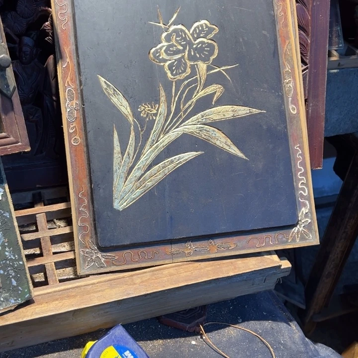 【闪购商品】香榧木文***播老木雕花板艺术