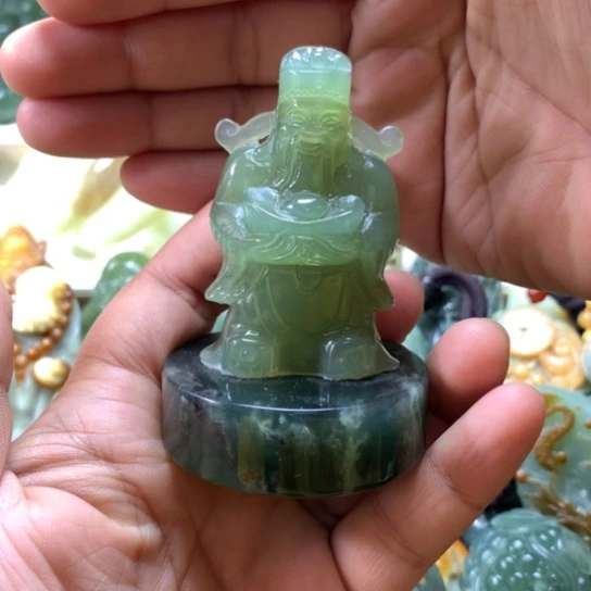 蛇纹石玉岫玉手把件未镶嵌