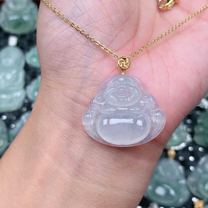 吊坠(不含链)18K金镶嵌翡翠