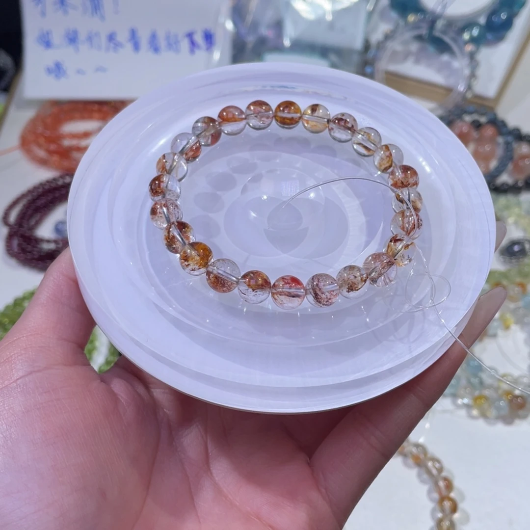 未镶嵌手链水晶玻璃体锦鲤胶花8+