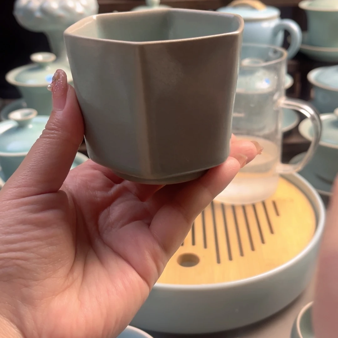 瓷仿古釉六方杯原矿