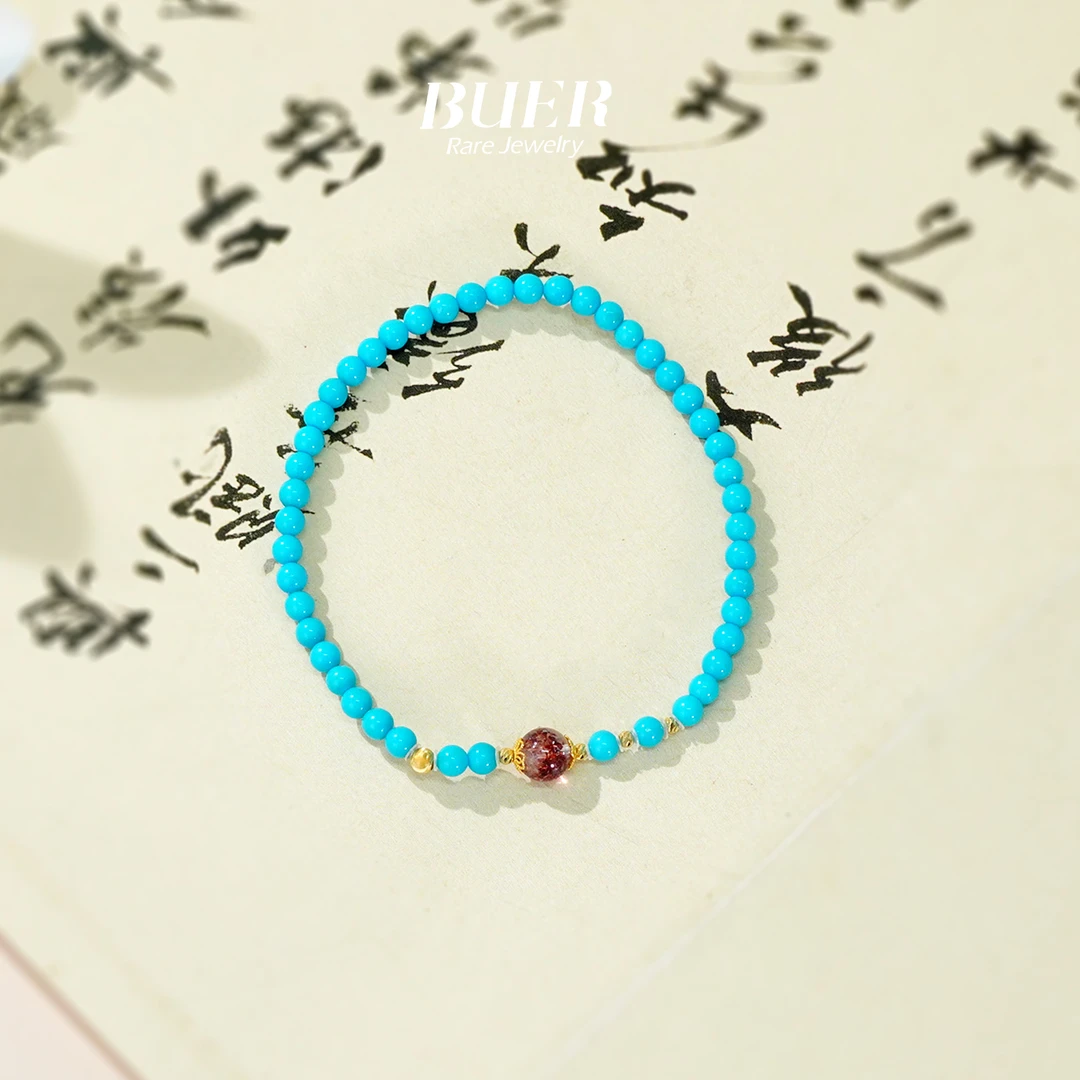 【不二】睡美人蓝松18K金DIY手串3mm+