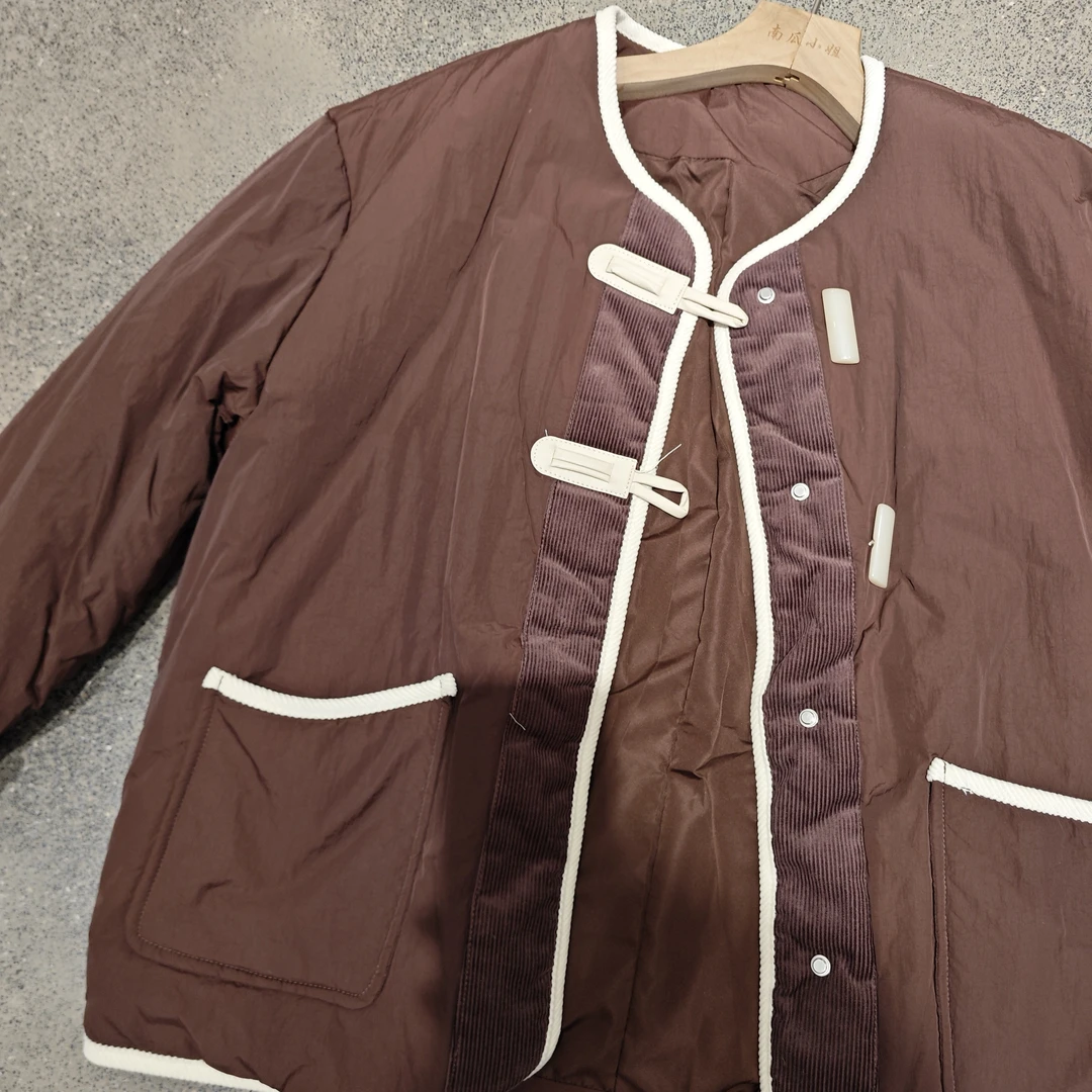 南瓜家纯色圆领棉服