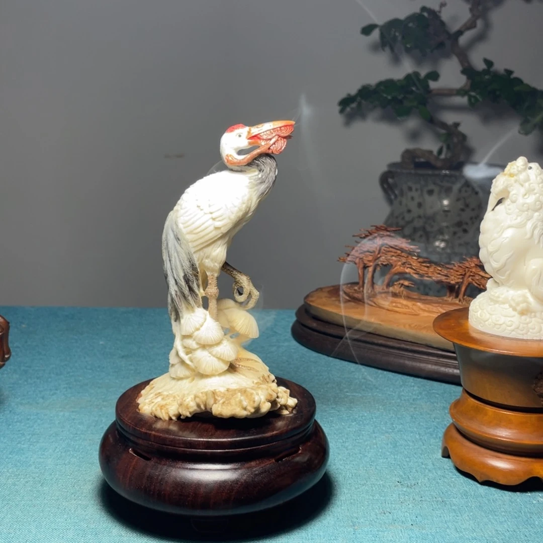 檀香紫檀（小叶紫檀）清*乐鹿角工艺品摆件