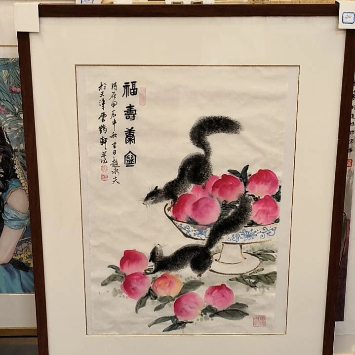 国画画作精品带框发